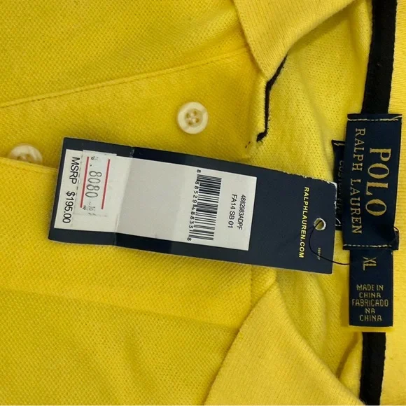 Ralph Lauren Bright Yellow Polo with Navy Accents